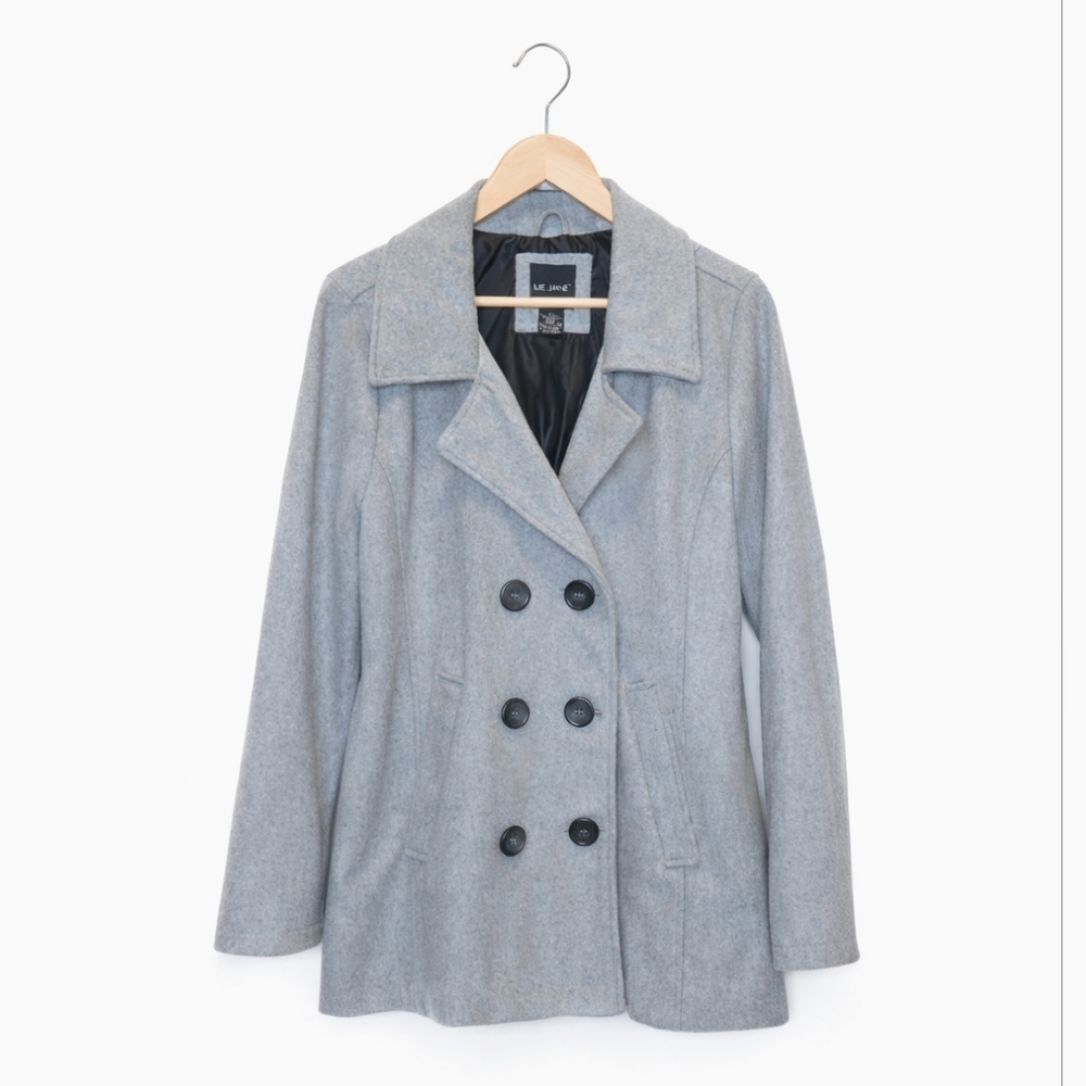 Me Jane Women's Classic Gray Pea Coat